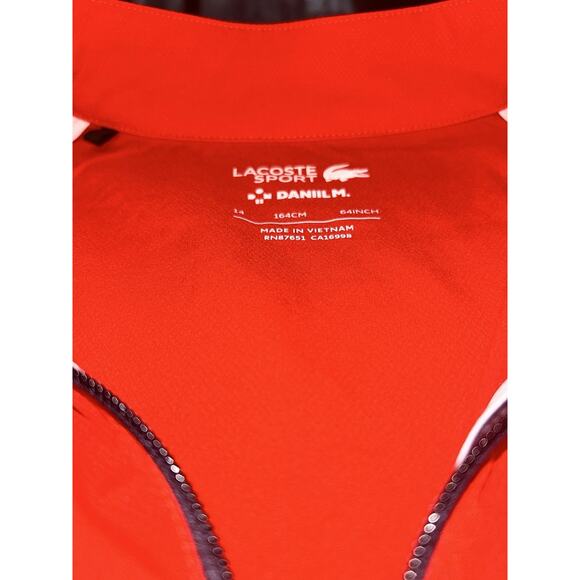 Kids' Lacoste Tennis x Daniil Medvedev Track Suit Jacket Red White Blue Size 14 - Picture 5 of 12
